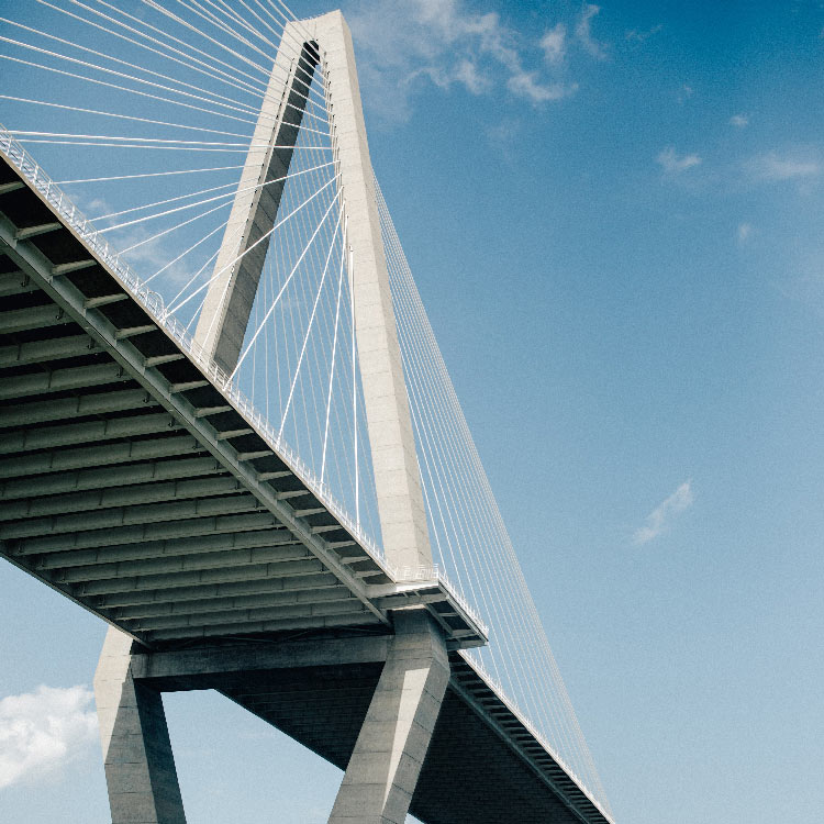 White suspension bridge