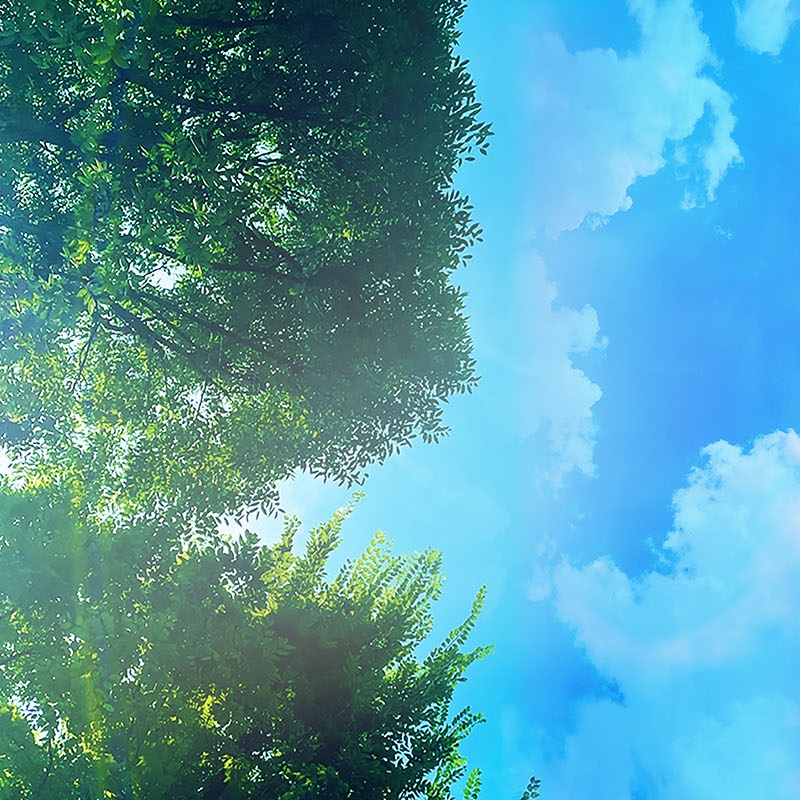 A blue sky and building