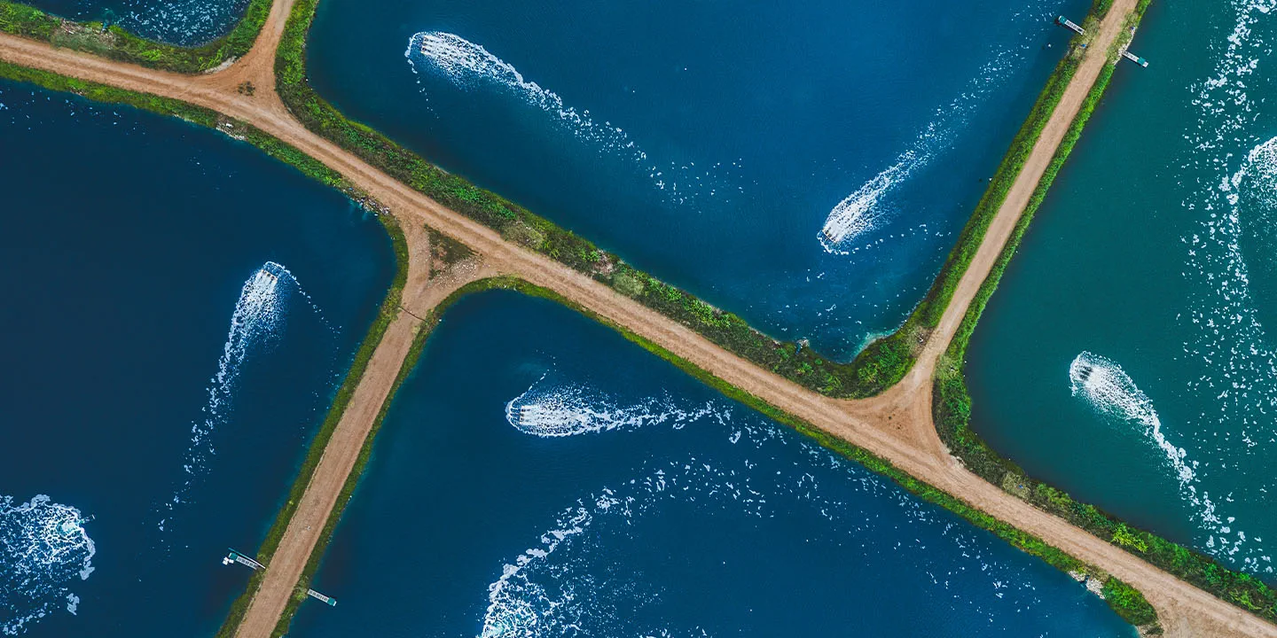 Ariel ocean overview with roadway