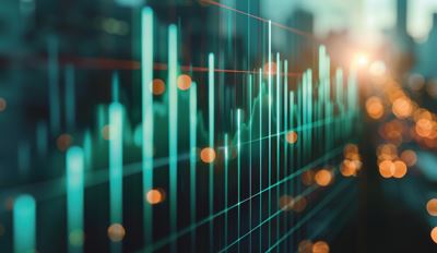View of a graph chart illustrating data trends