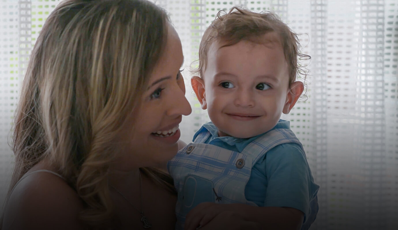 Woman holding a baby