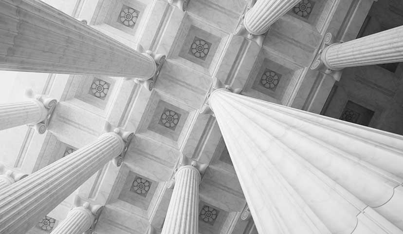 overhead photos of columns