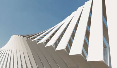 Modern white architecture upward