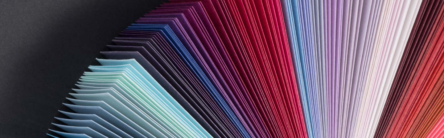 Half circle of colored sheets