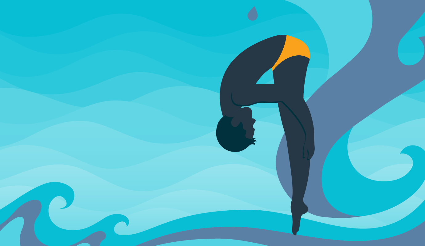 Illustration of a diver