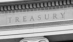 "Treasury" carved on building facade.