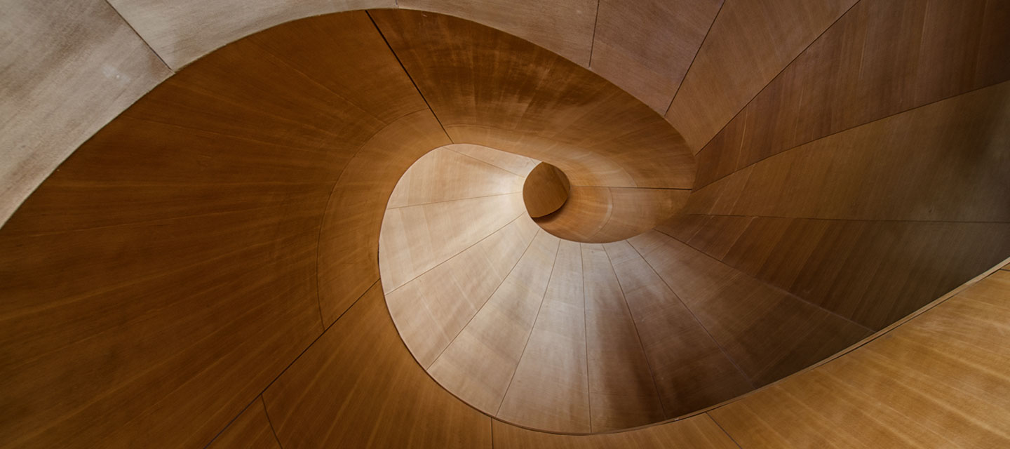 Wooden spiral staircase