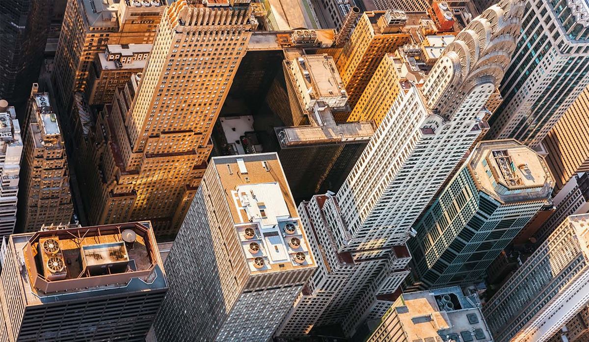 Aerial view of a modern city