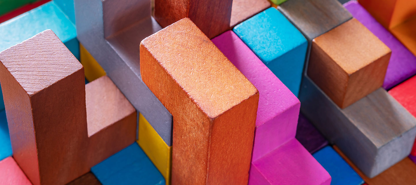 Colorful puzzle blocks