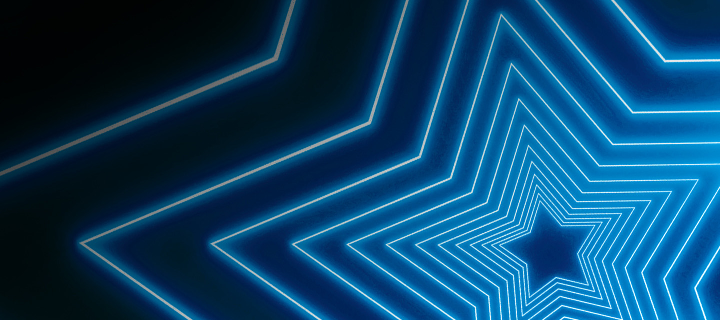 Blue neon stars