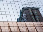 Reflective glass building facade