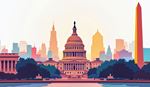 Washington dc illustrated skyline