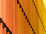 Orange architectural facade