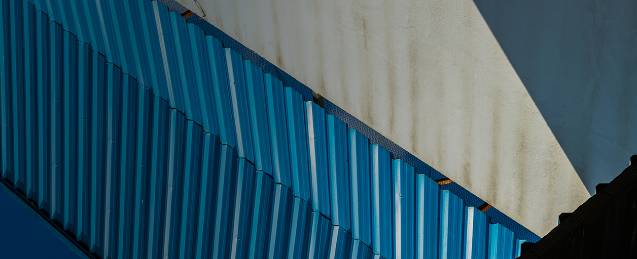 Gradient blue building