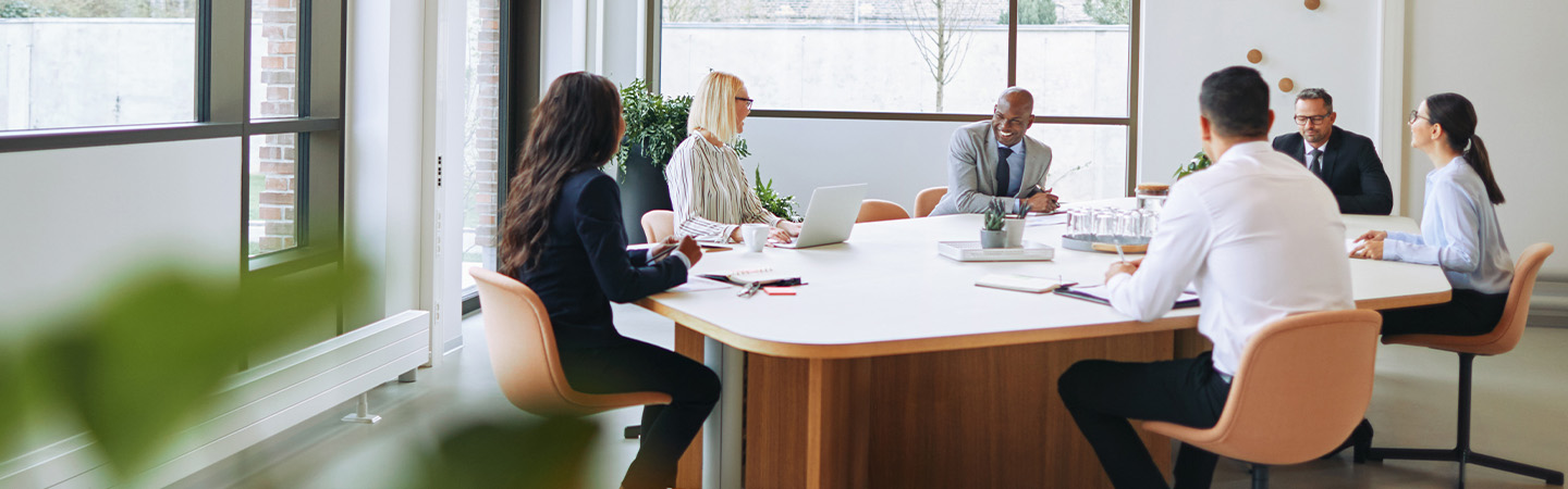 People sitting around a meeting table