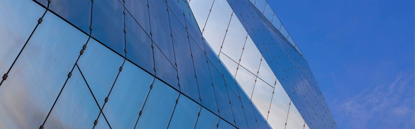 Mirrored external view of a building