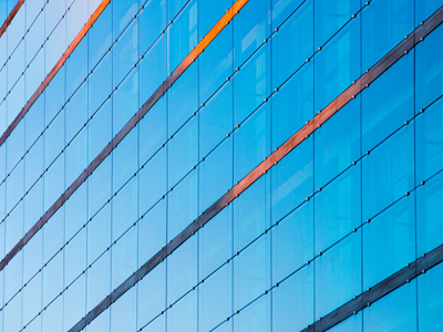 Modern big glass building