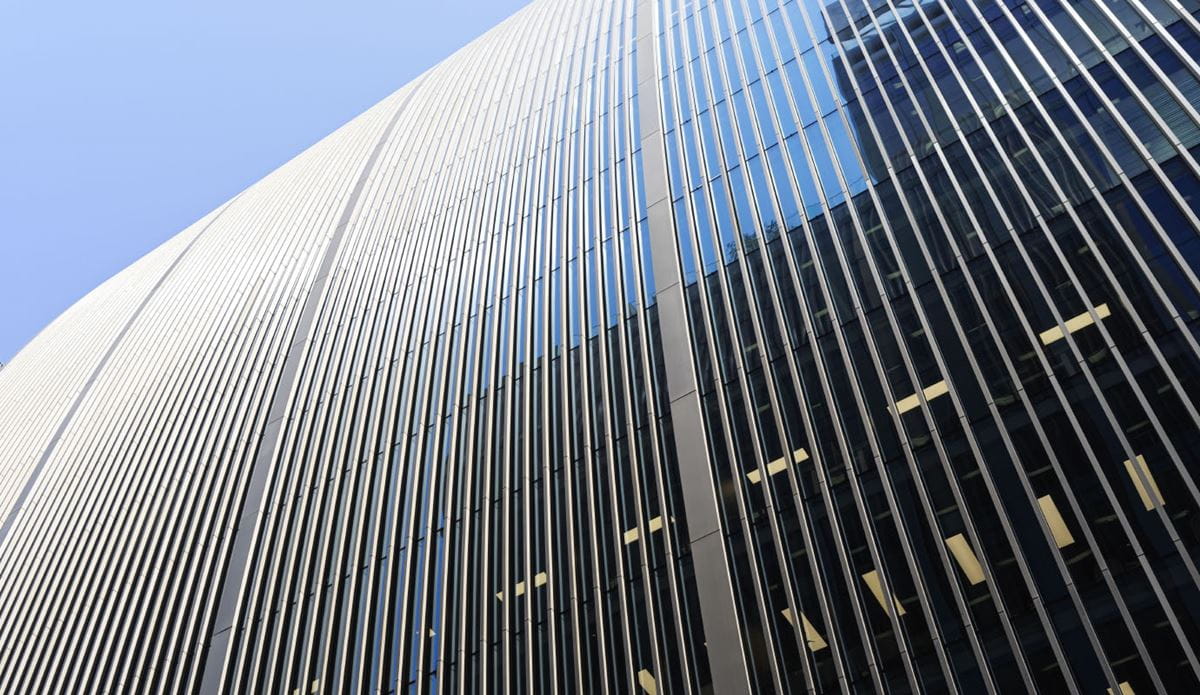 Upward view of a modern building