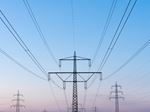 High-voltage transmission towers and power lines