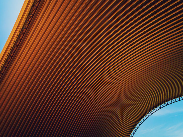 Curved metal roof