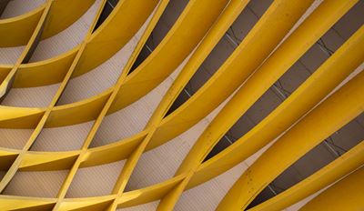 Yellow curved architecture