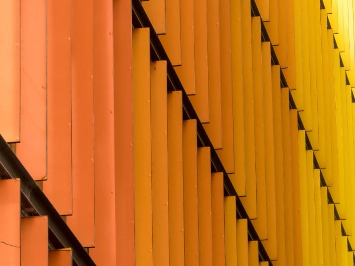 Orange architectural facade