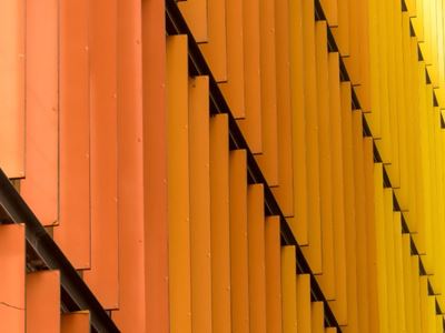 Orange architectural facade