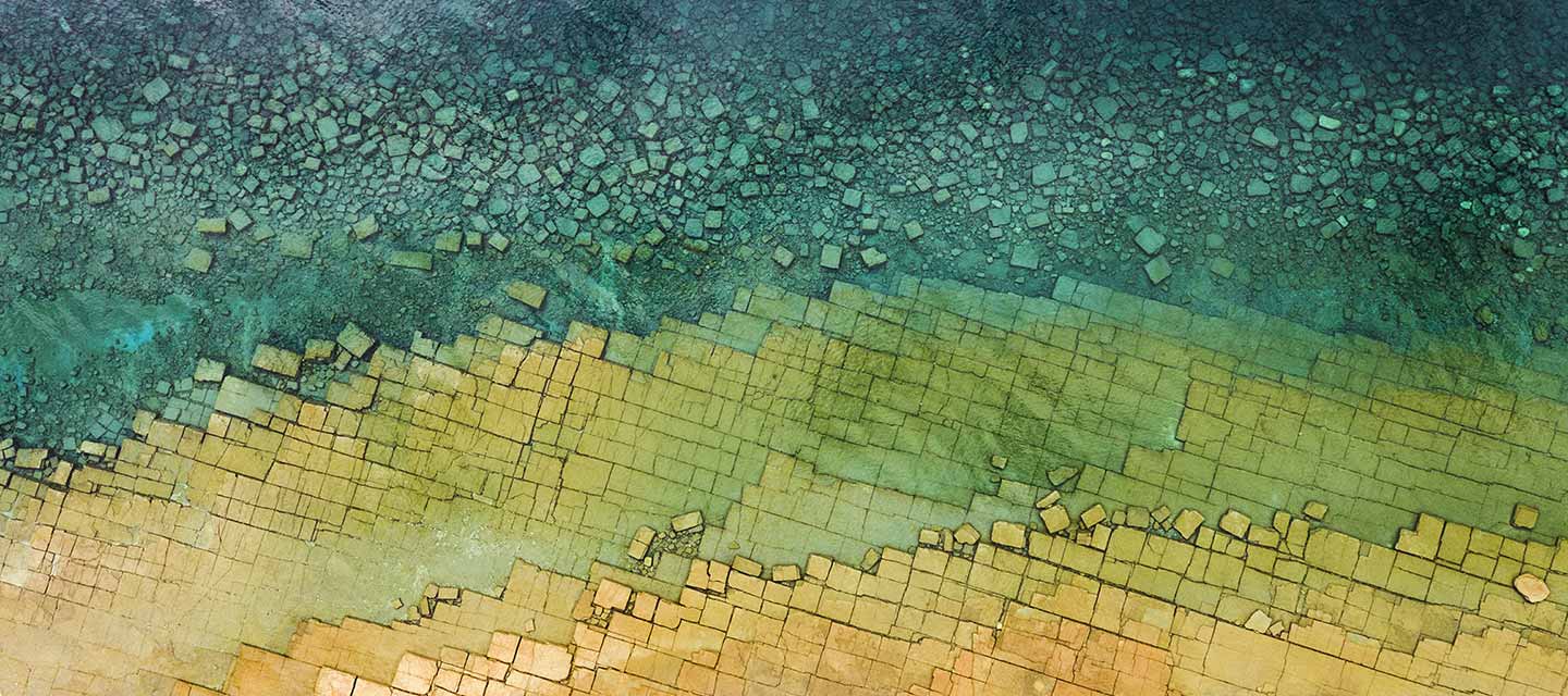 brick path under water 