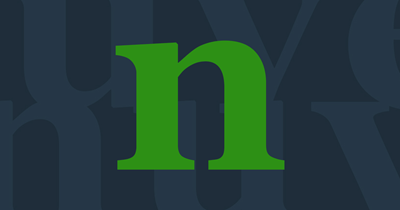 A green lower case letter n logo on a navy blue background