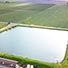 Aerial view of square body of water