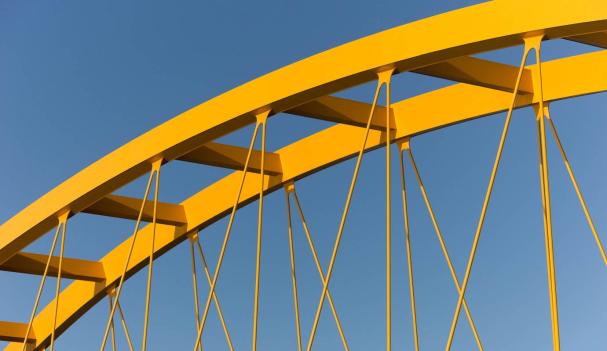 A yellow bridge