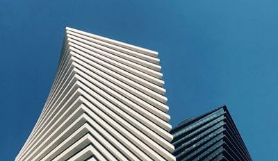 Modern skyscrapers above