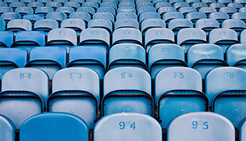 Rows of stadium seats