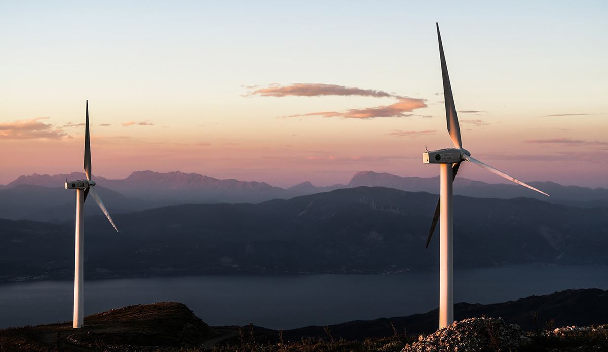 Wind mills among hills