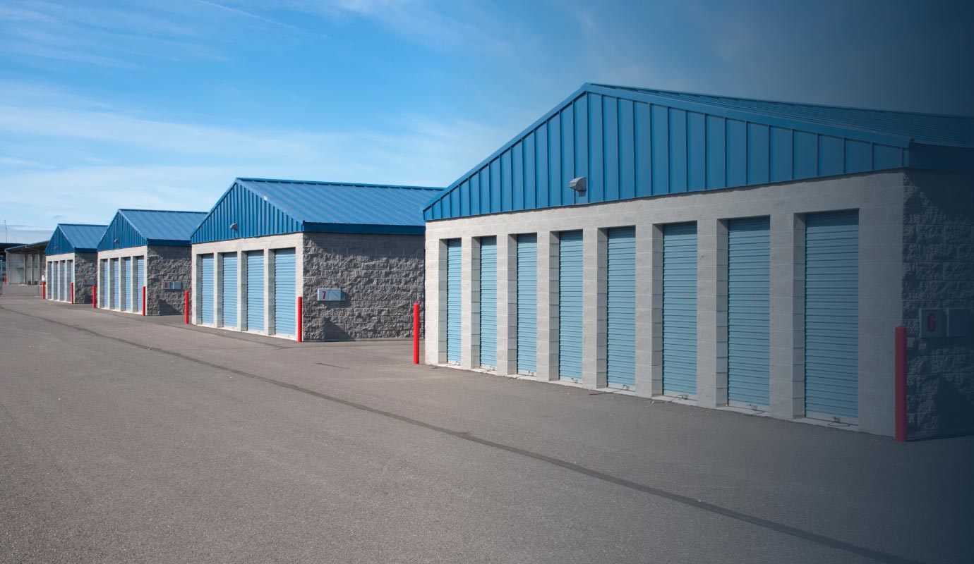 angled view of storage lockers