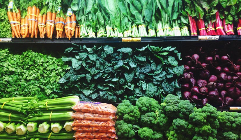 Vegetables on display