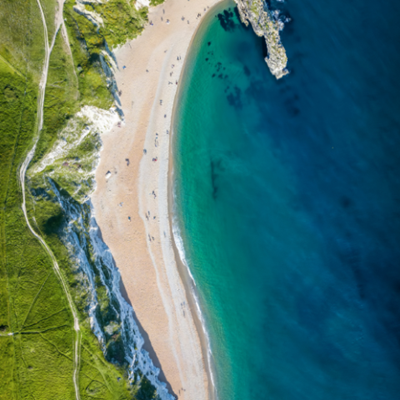 Aerial photograph of a beach