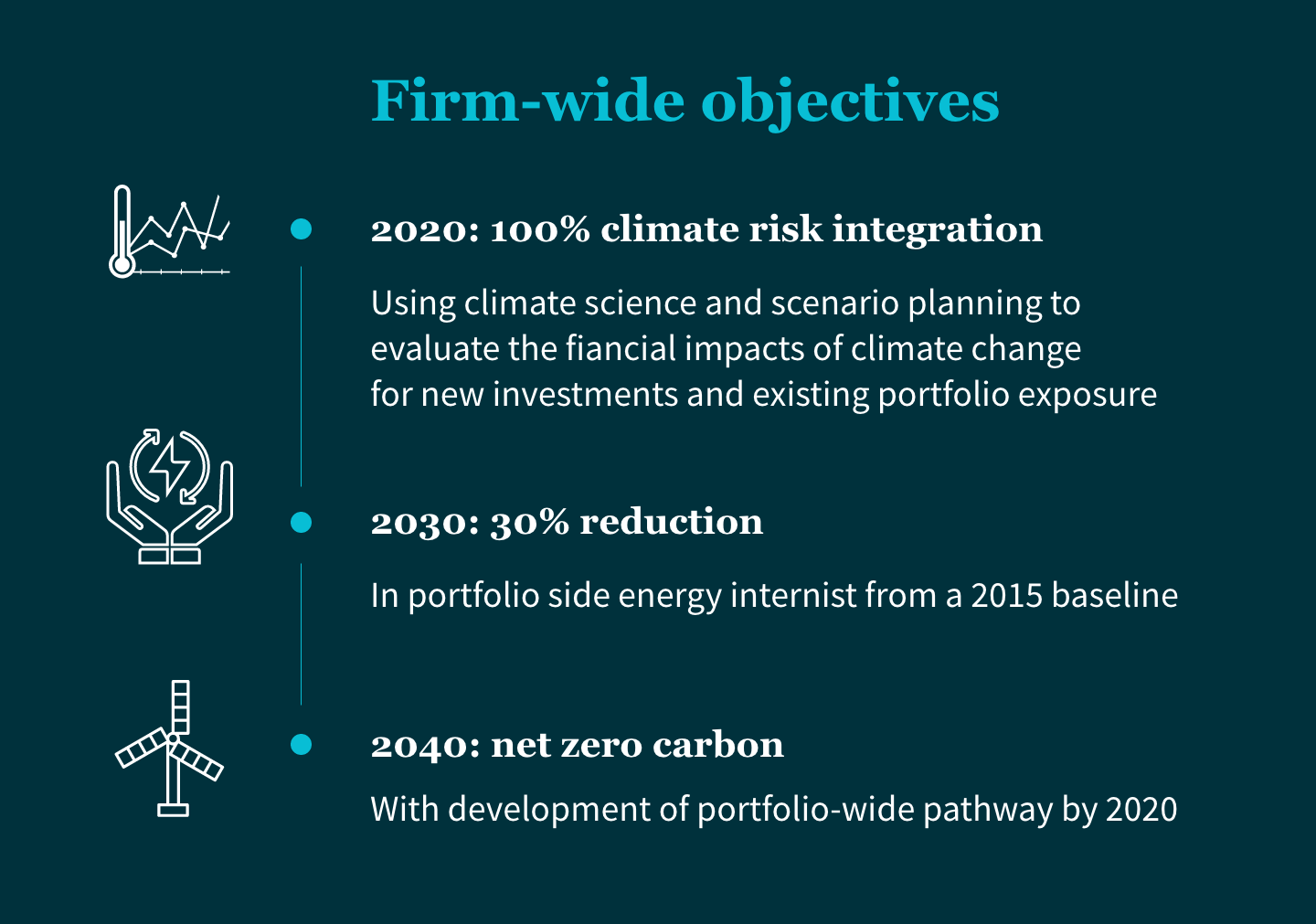 Graphic outlining firm-wide objectives