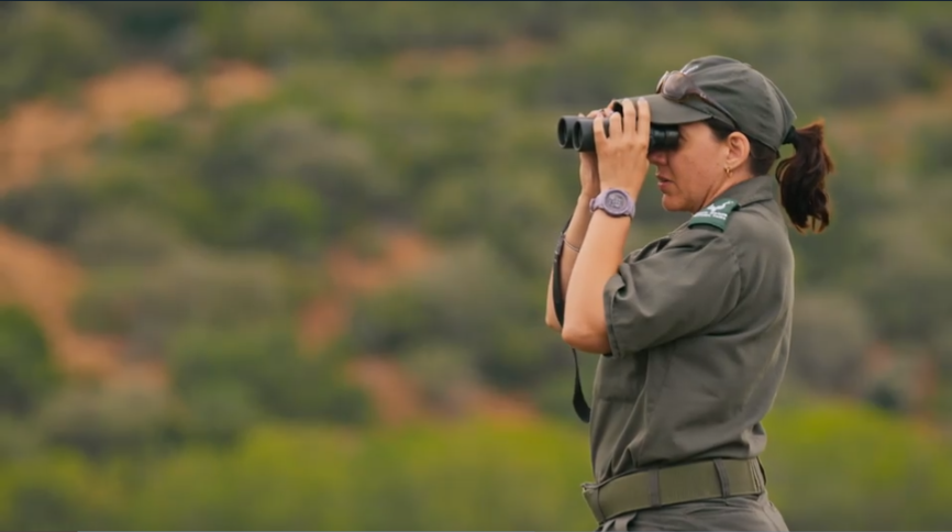 women with binoculars