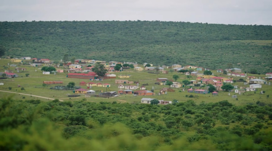 Village in background