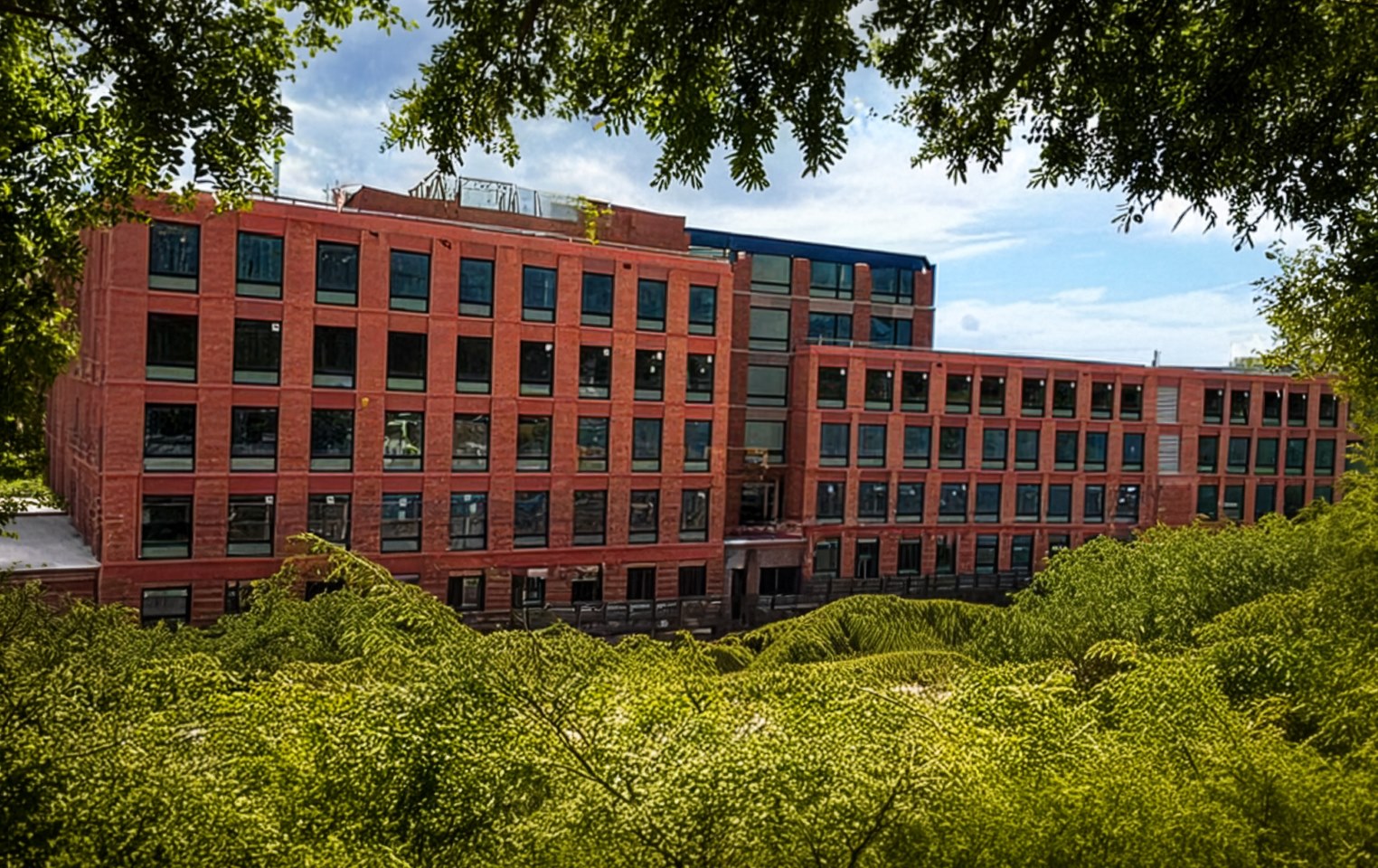 A large red-brick multi-story building