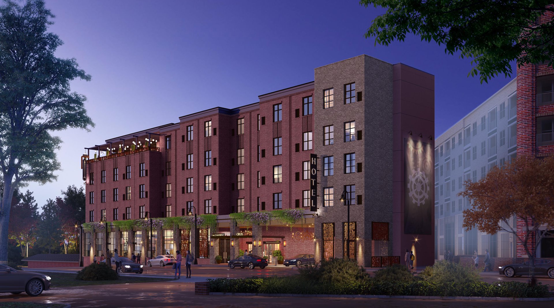 Big and modern hotel building