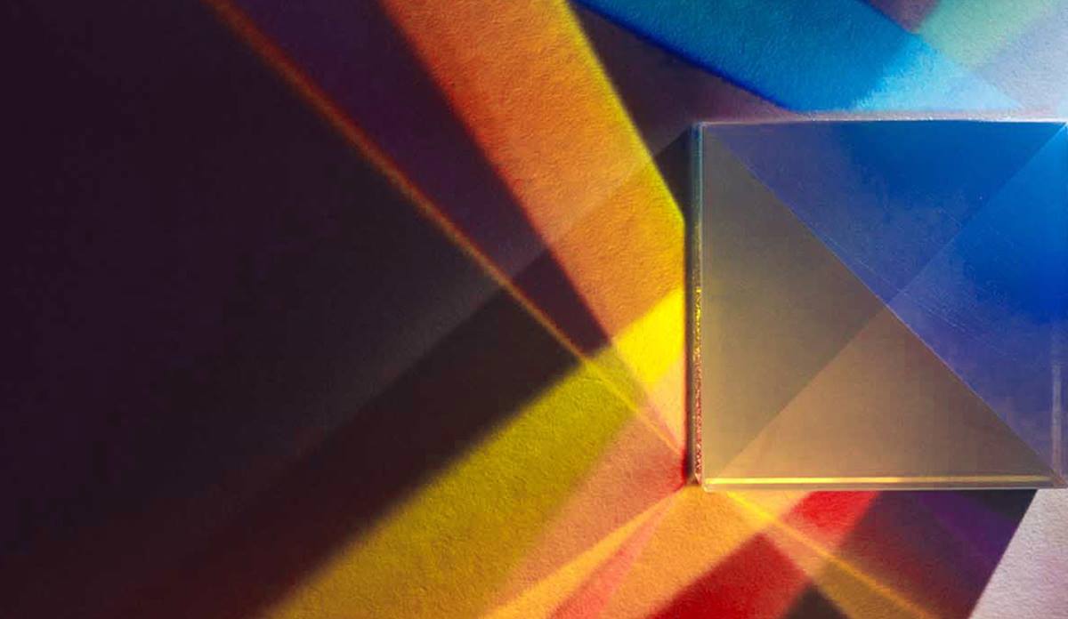 Prism showing light angled